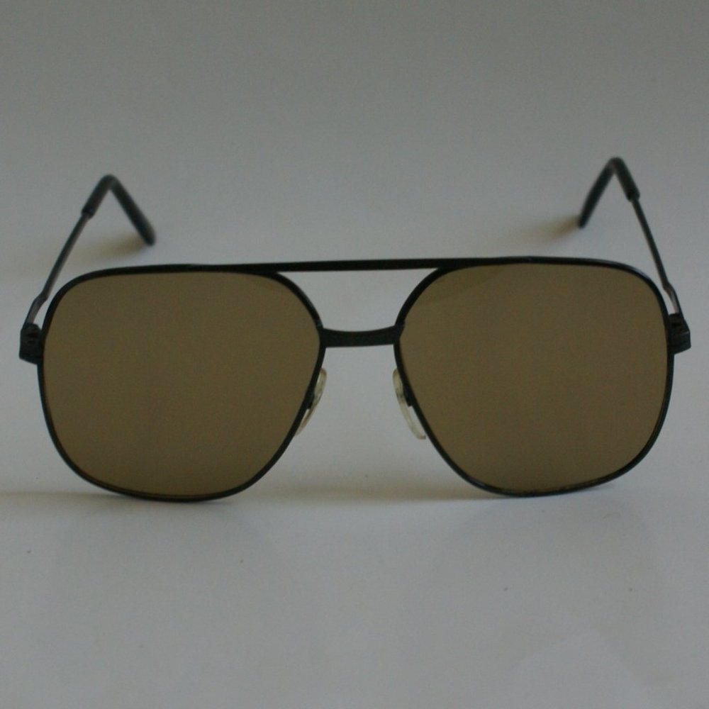 True Vintage Double Bridge Navigator glass amber lens sunglasses